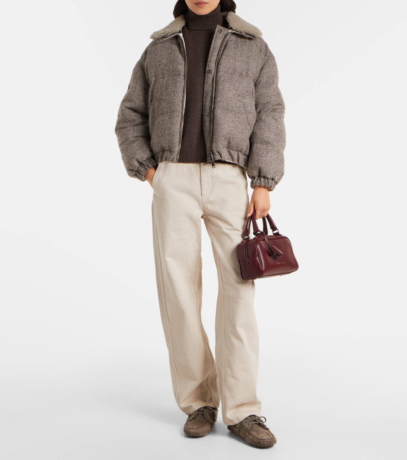 Brunello Cucinelli Monili shearling-trimmed suede moccasins outlook