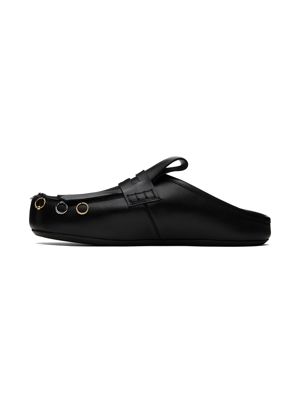 Black Sabot Slip-on Loafers - 3