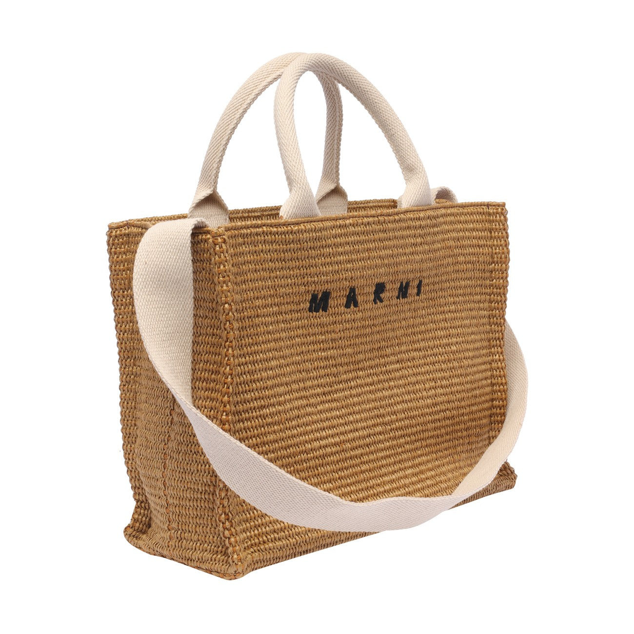 Marni Women Rafia Effect Small Logo Tote Bag - 3