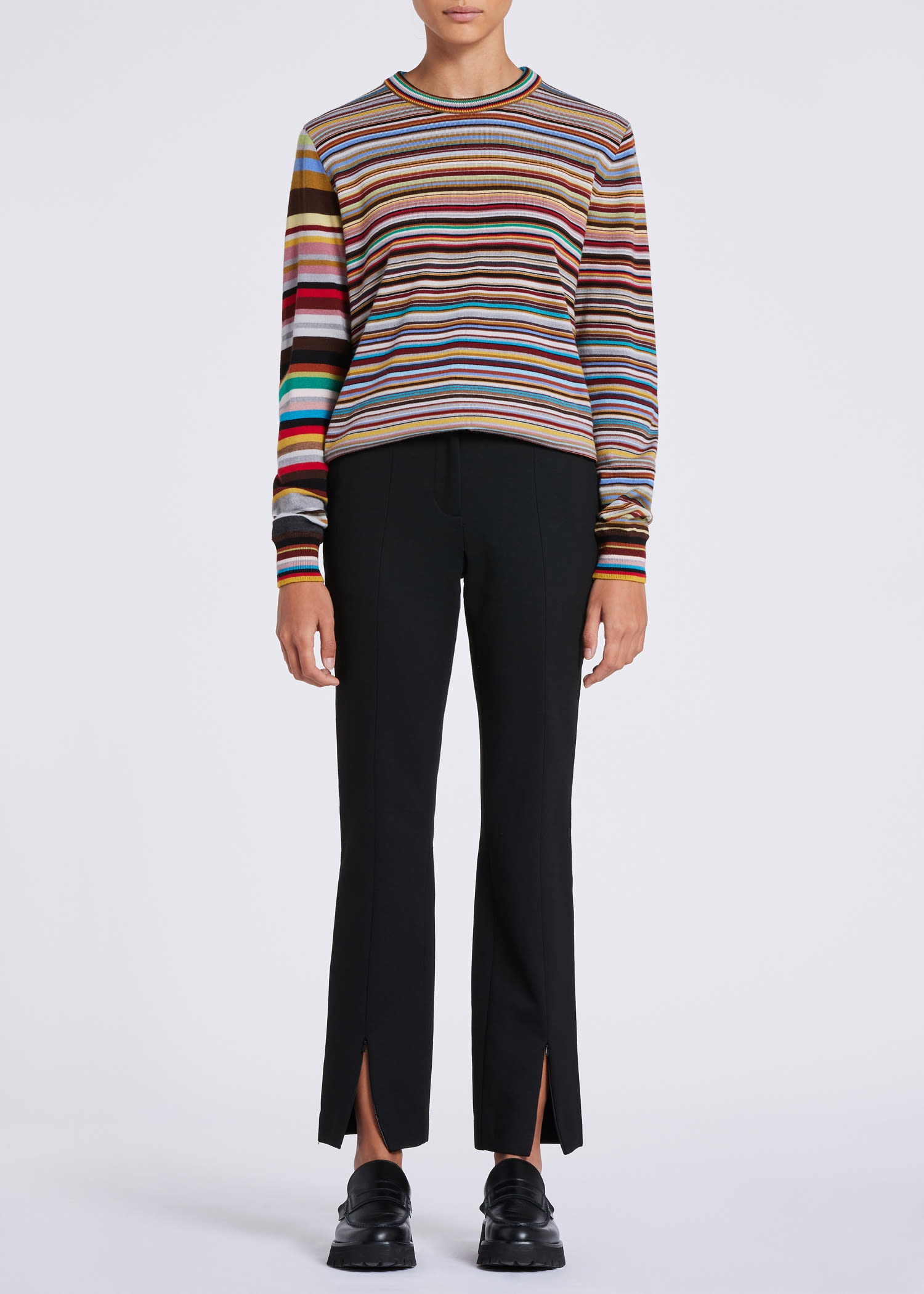 'Signature Stripe' Contrast Wool Sweater - 6