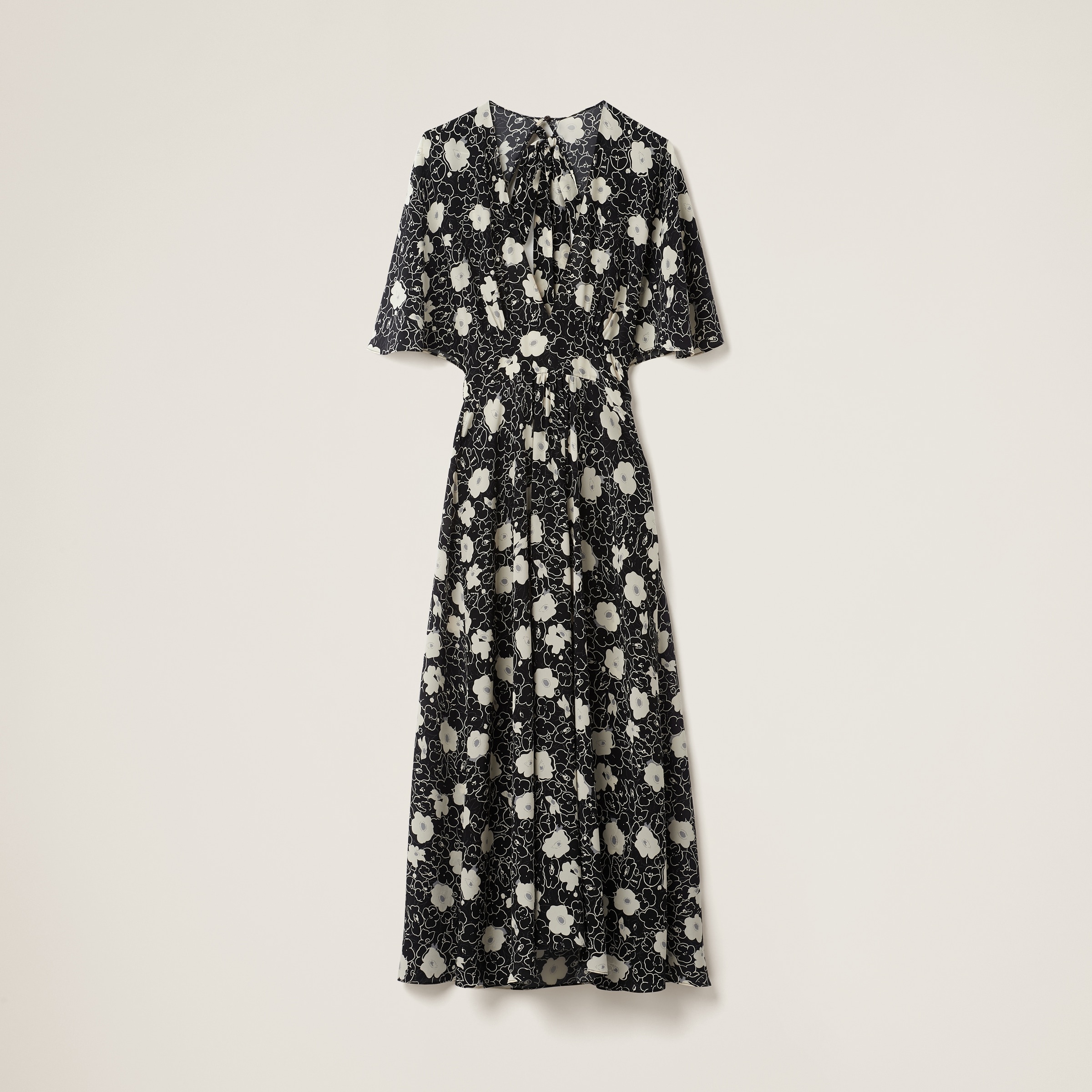 Crepe de chine long dress - 1