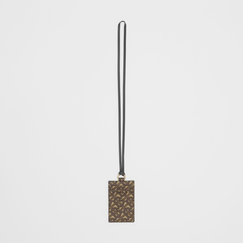 Monogram Print E-canvas Card Case Lanyard 4