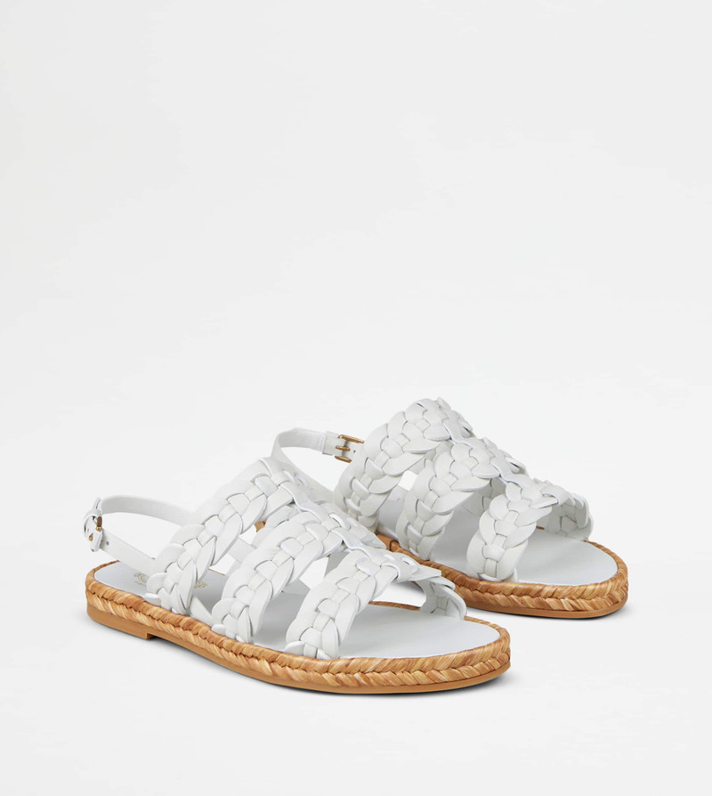 Tod's SANDALS IN LEATHER - WHITE outlook
