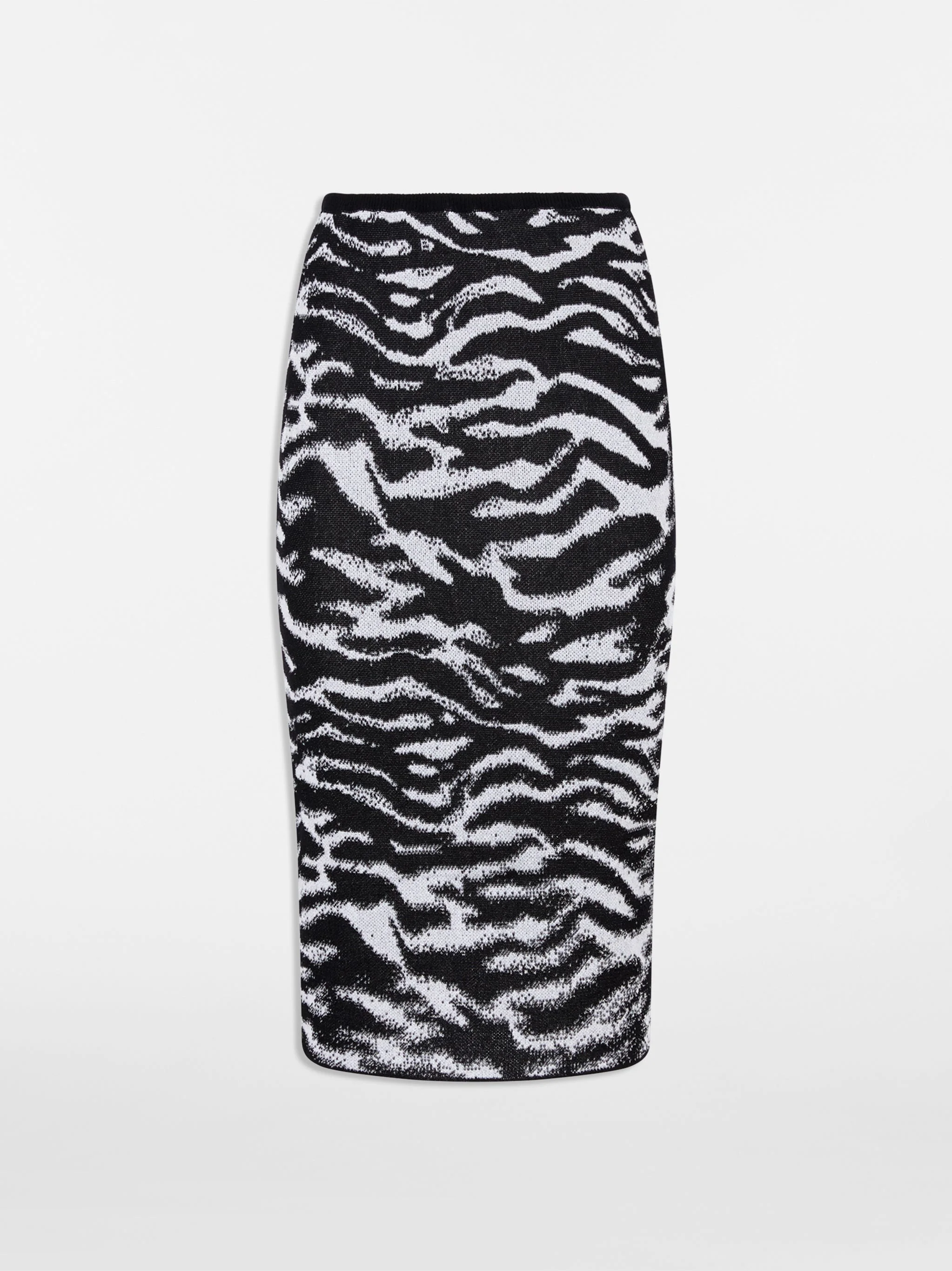 WHITE AND BLACK MIDI SKIRT - 1