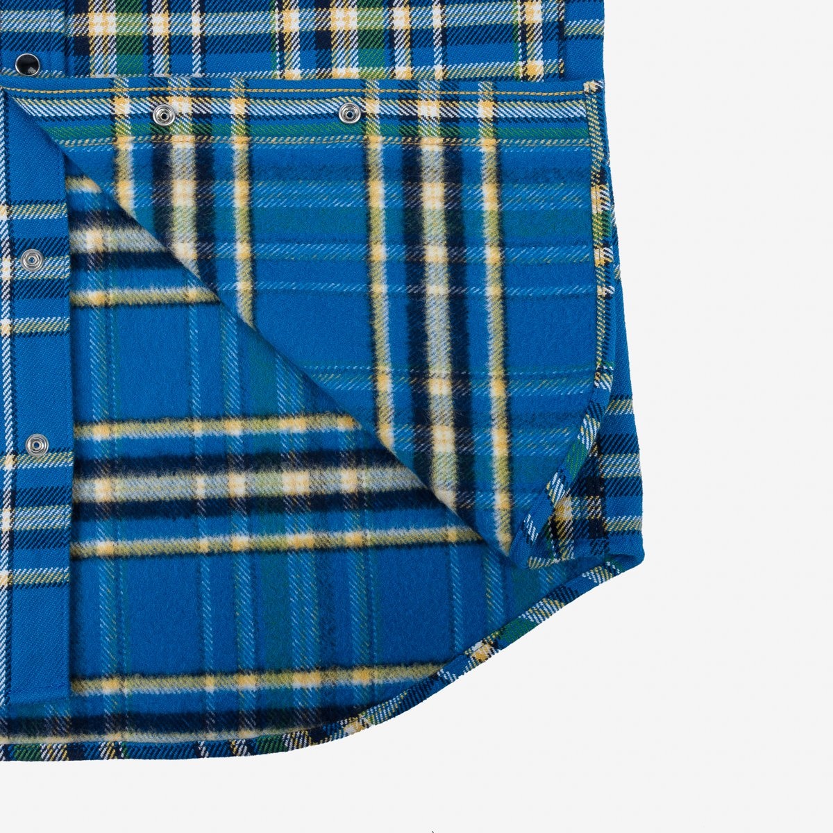 IHSH-370-BLU Ultra Heavy Flannel Tartan Check Western Shirt - Blue - 14
