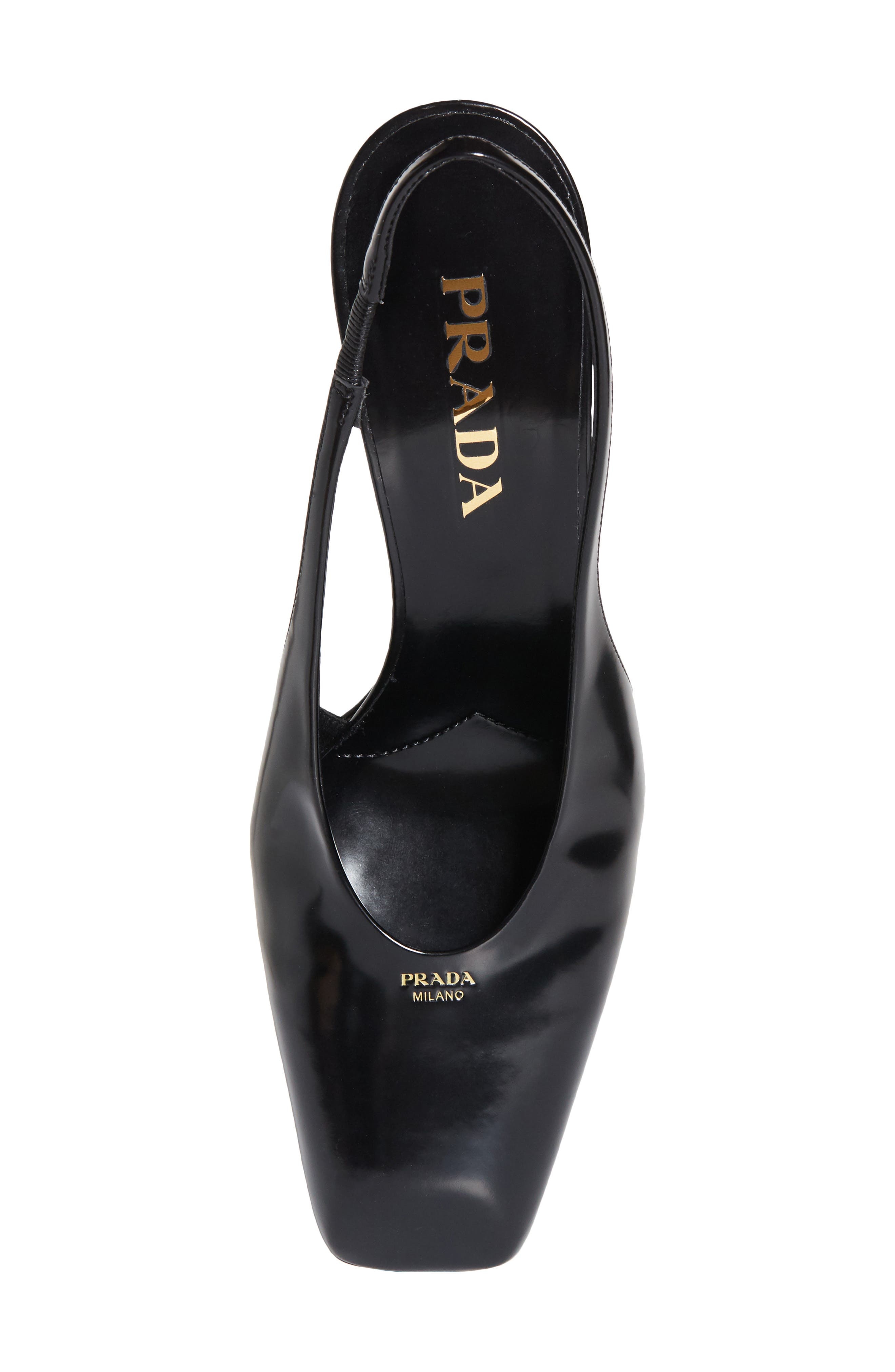 Prada Modellerie Square Toe Slingback Pump in F0002 - 5