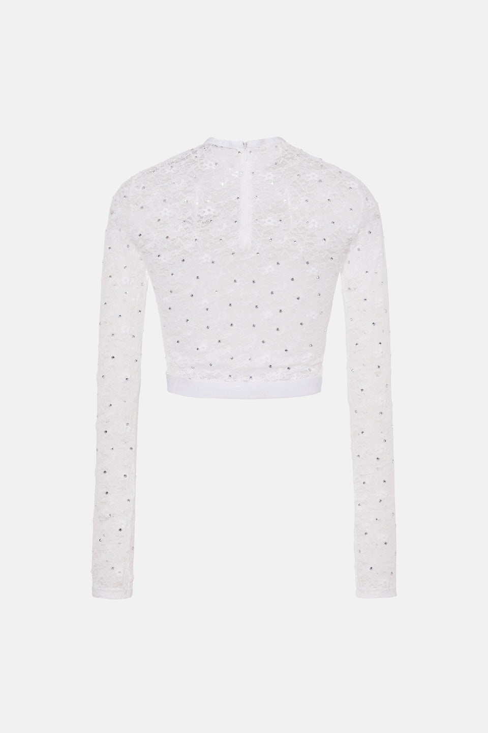 STRETCH LACE TOP WITH HOTFIX AND PATCH - 2