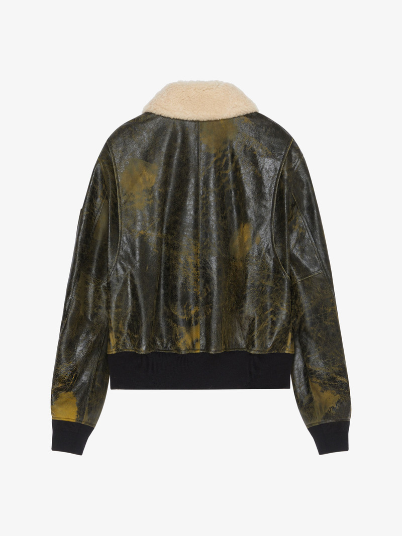 Givenchy AVIATOR JACKET IN LEATHER AND SHEARLING WITH POCKET outlook
