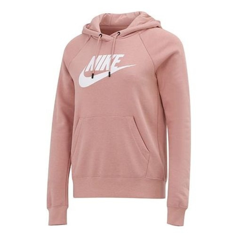 (WMNS) Nike Sportswear 뜨개질을 하는 인쇄 로고 Hoodie 'Pink' BV4127-609 - 1