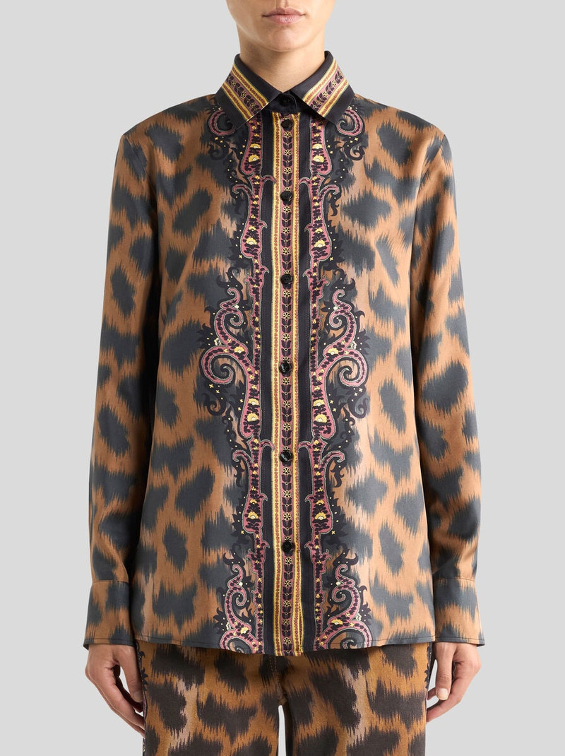 SILK TWILL SHIRT WITH ANIMAL MOTIF 2