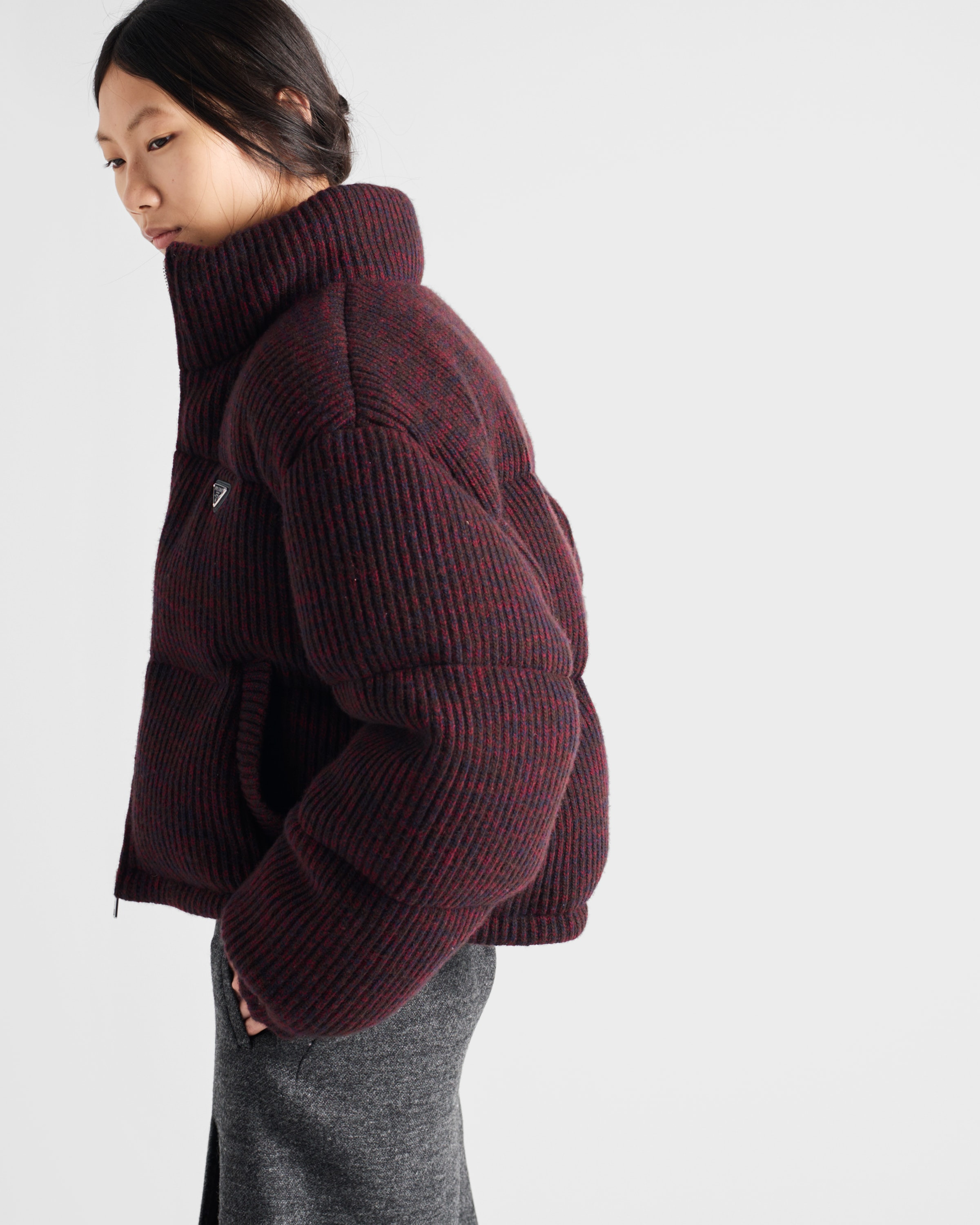 Cropped cashmere and wool down jacket - 6