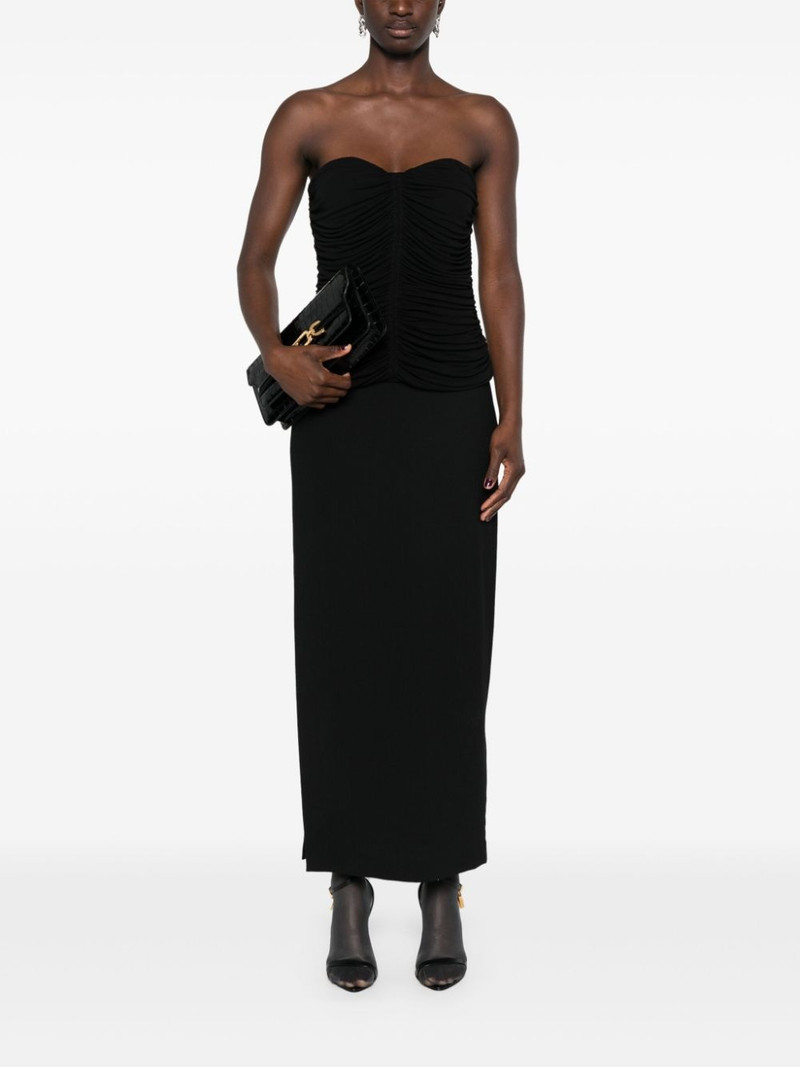 SAINT LAURENT ruched strapless top outlook