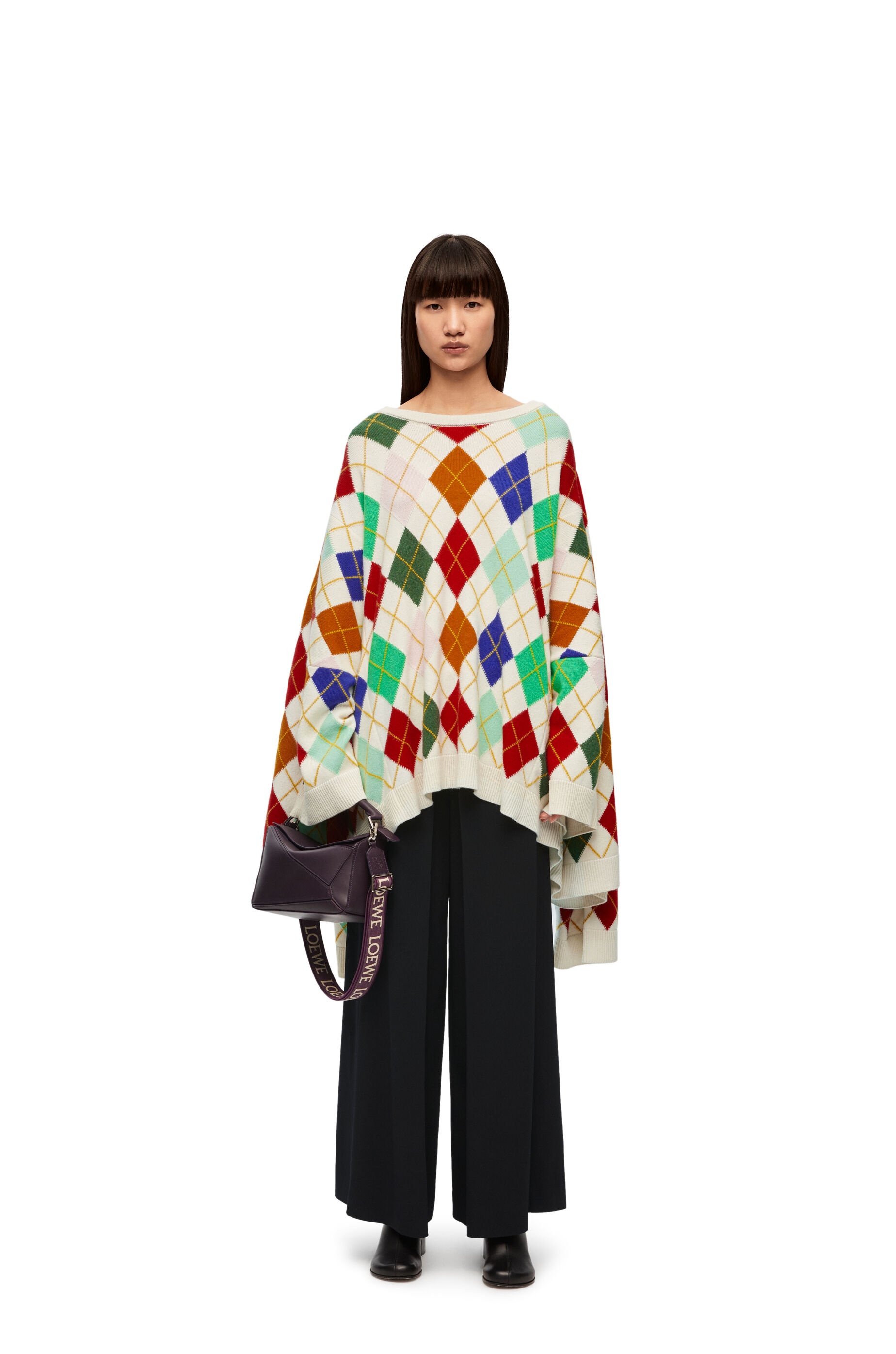 Oversized Argyle sweater in cashmere - 2