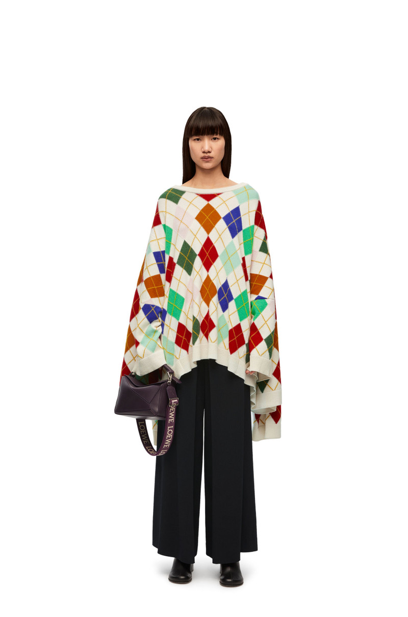 Loewe Oversized Argyle sweater in cashmere outlook