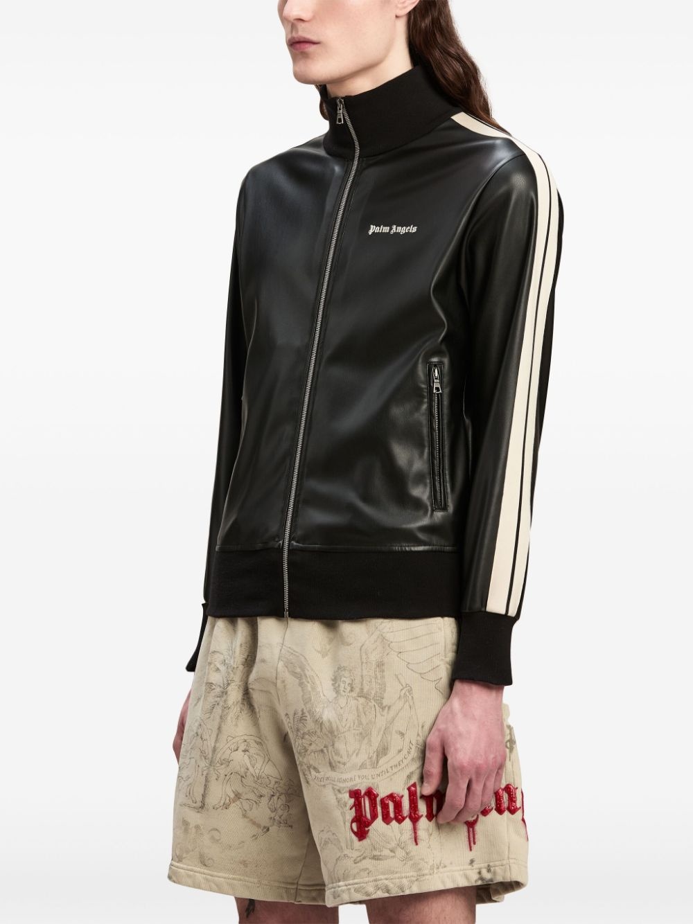 logo-embroidered zip-up jacket - 4