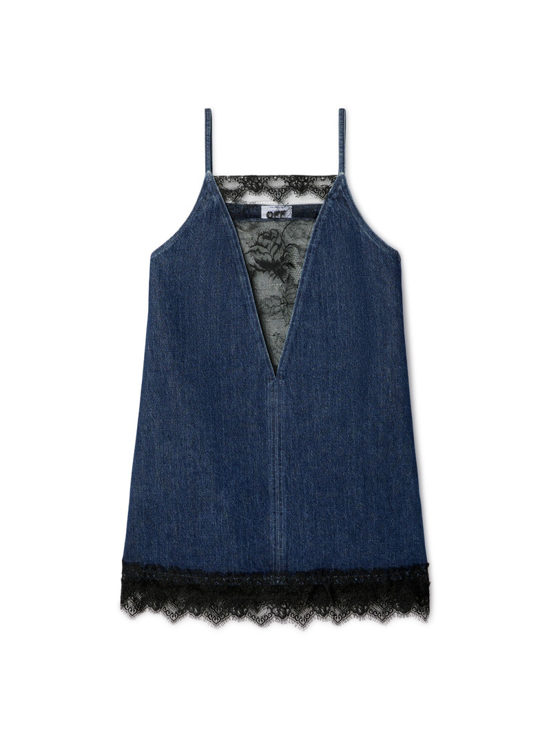 Lace 20s Slip Denim Dress 1