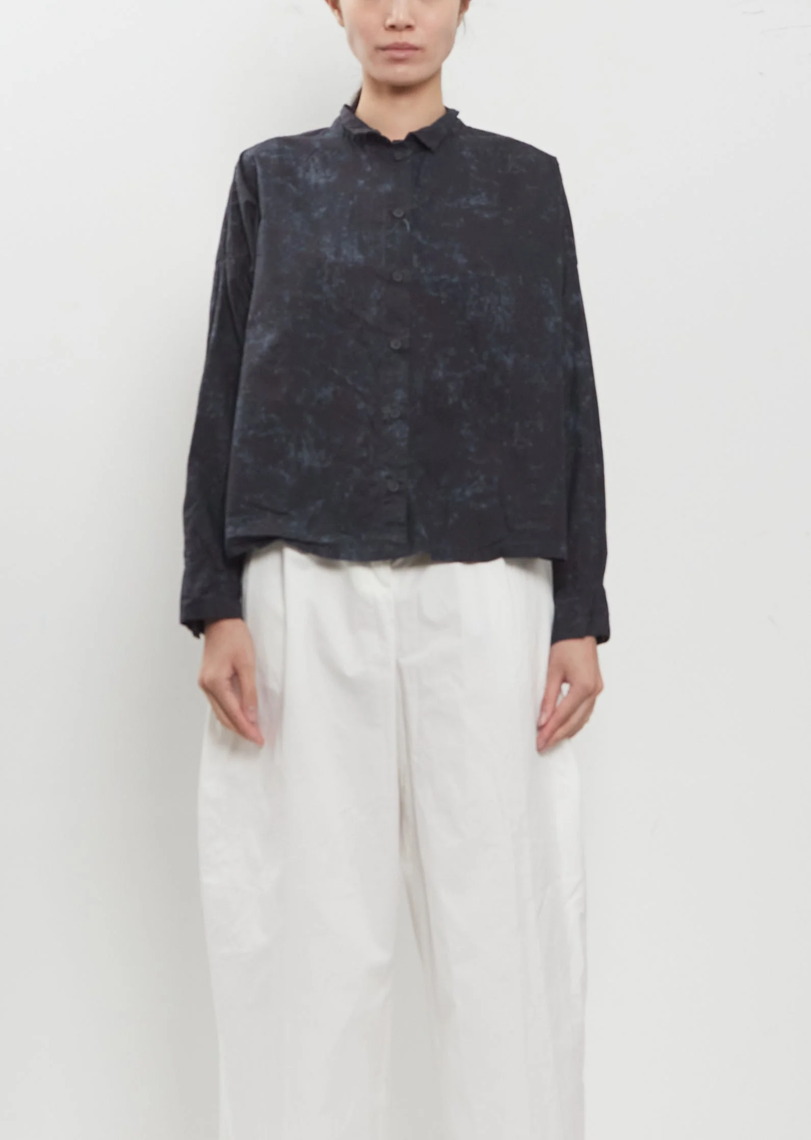 Maya Cotton Shirt — Blur Flower - 1