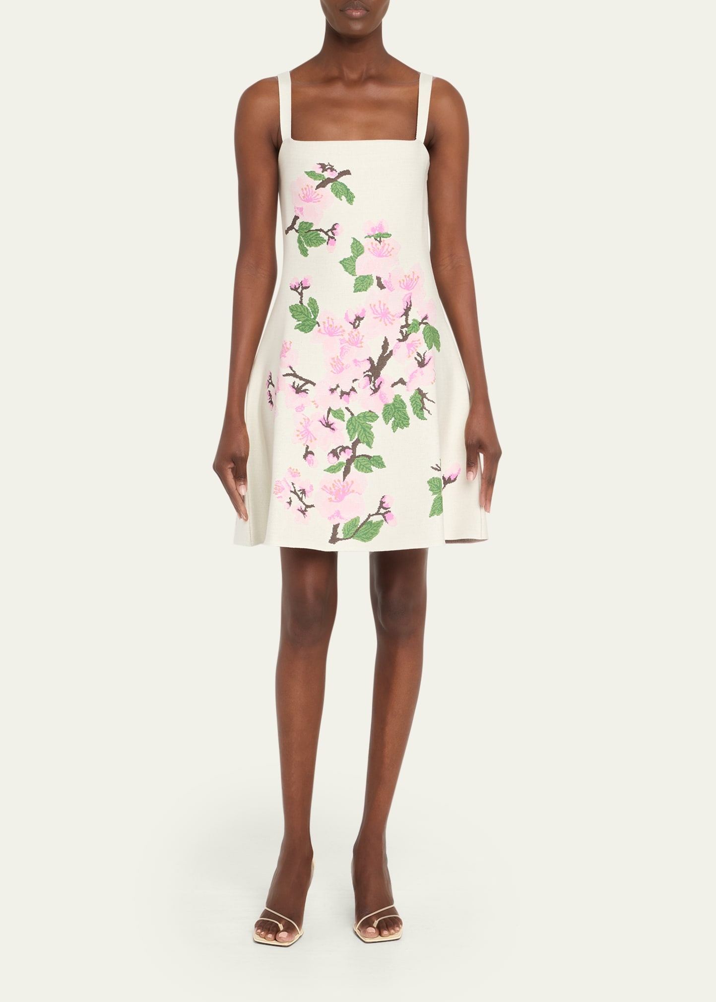 Cherry Blossom Knit Fit-And-Flare Mini Dress - 2