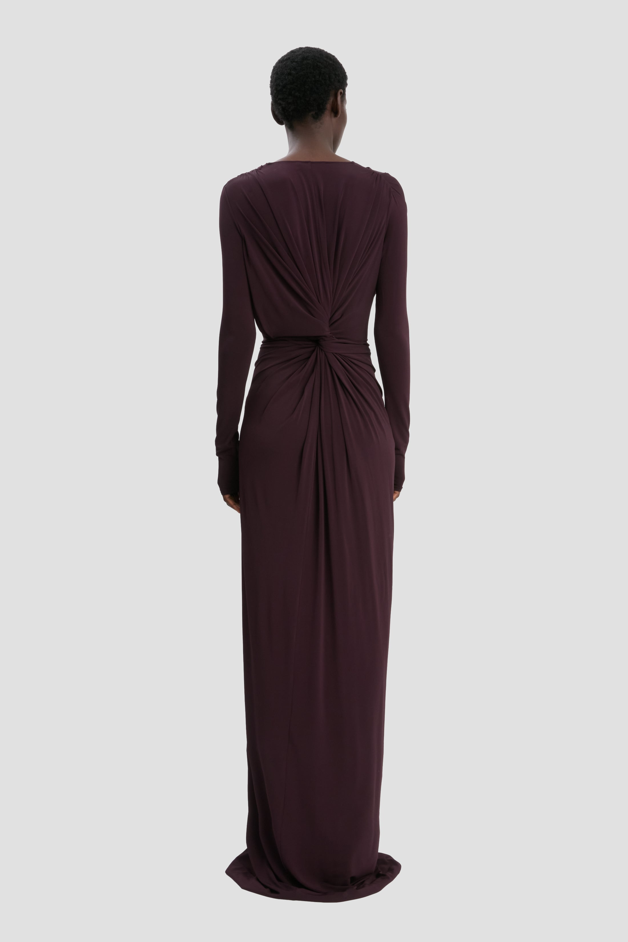 Cut-Out Wire Gown In Merlot - 5