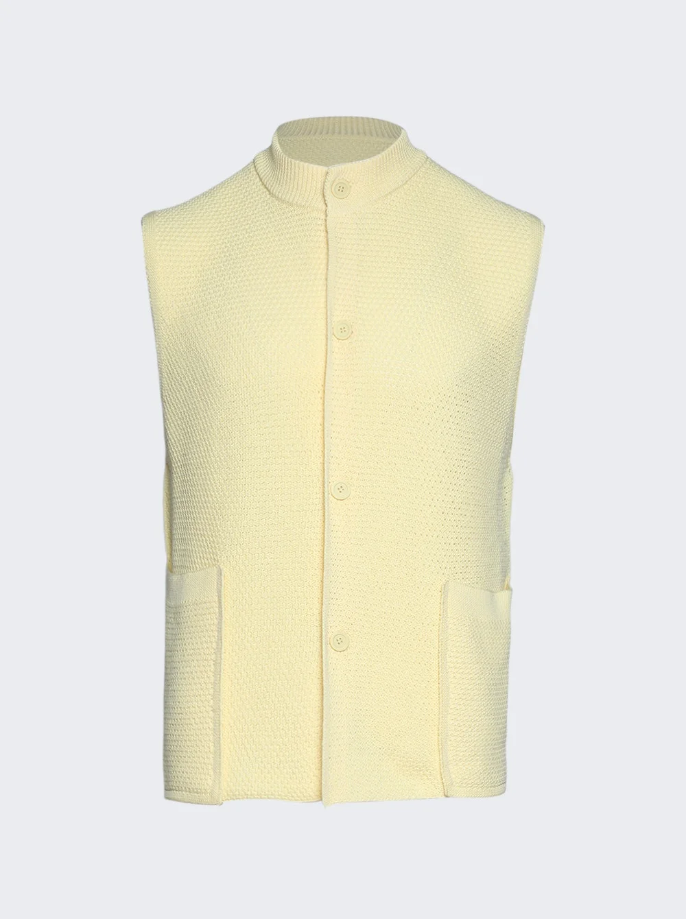 Rustic Knit Vest Yellow - 1