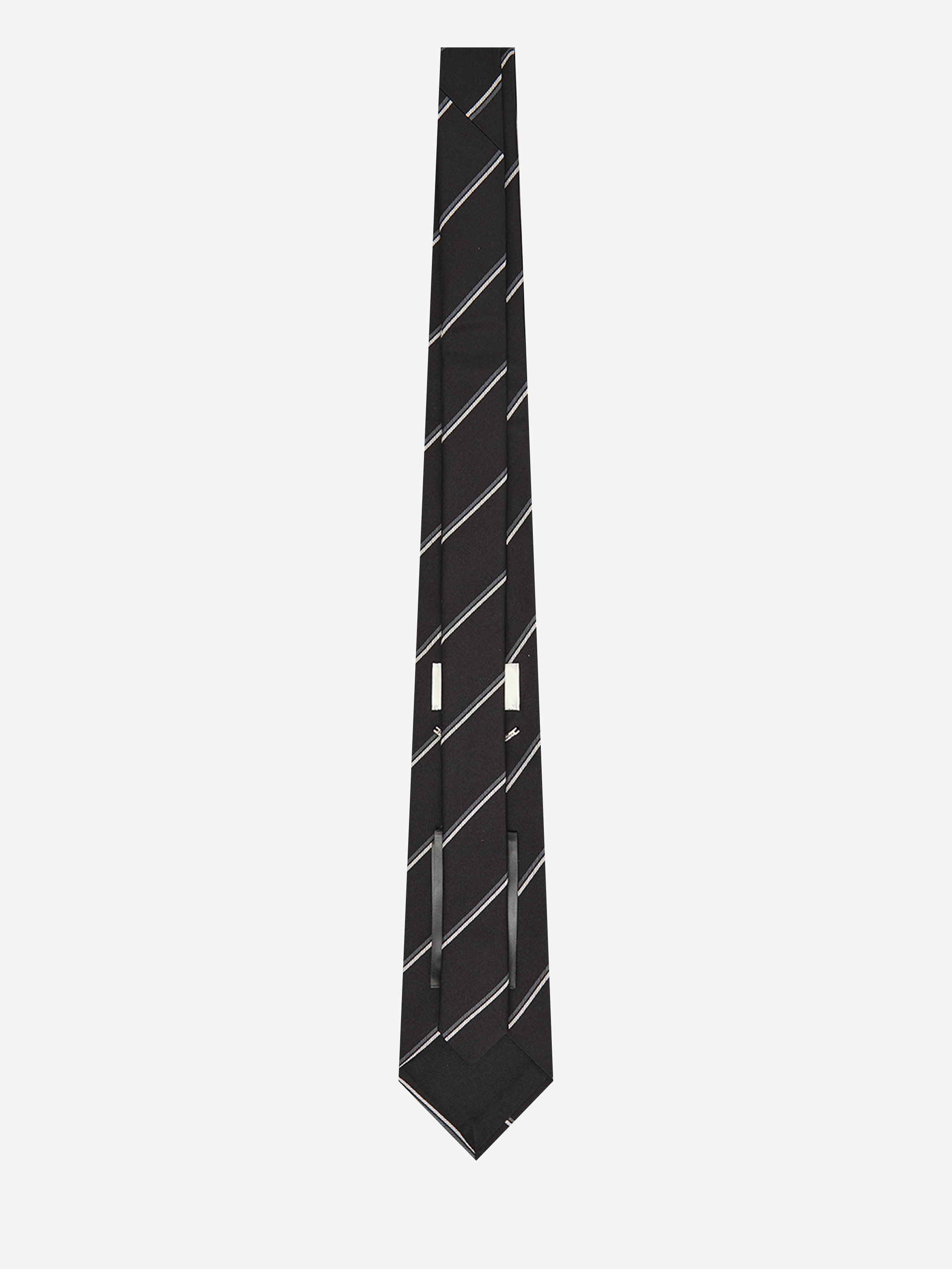 Striped wide tie in silk - 2