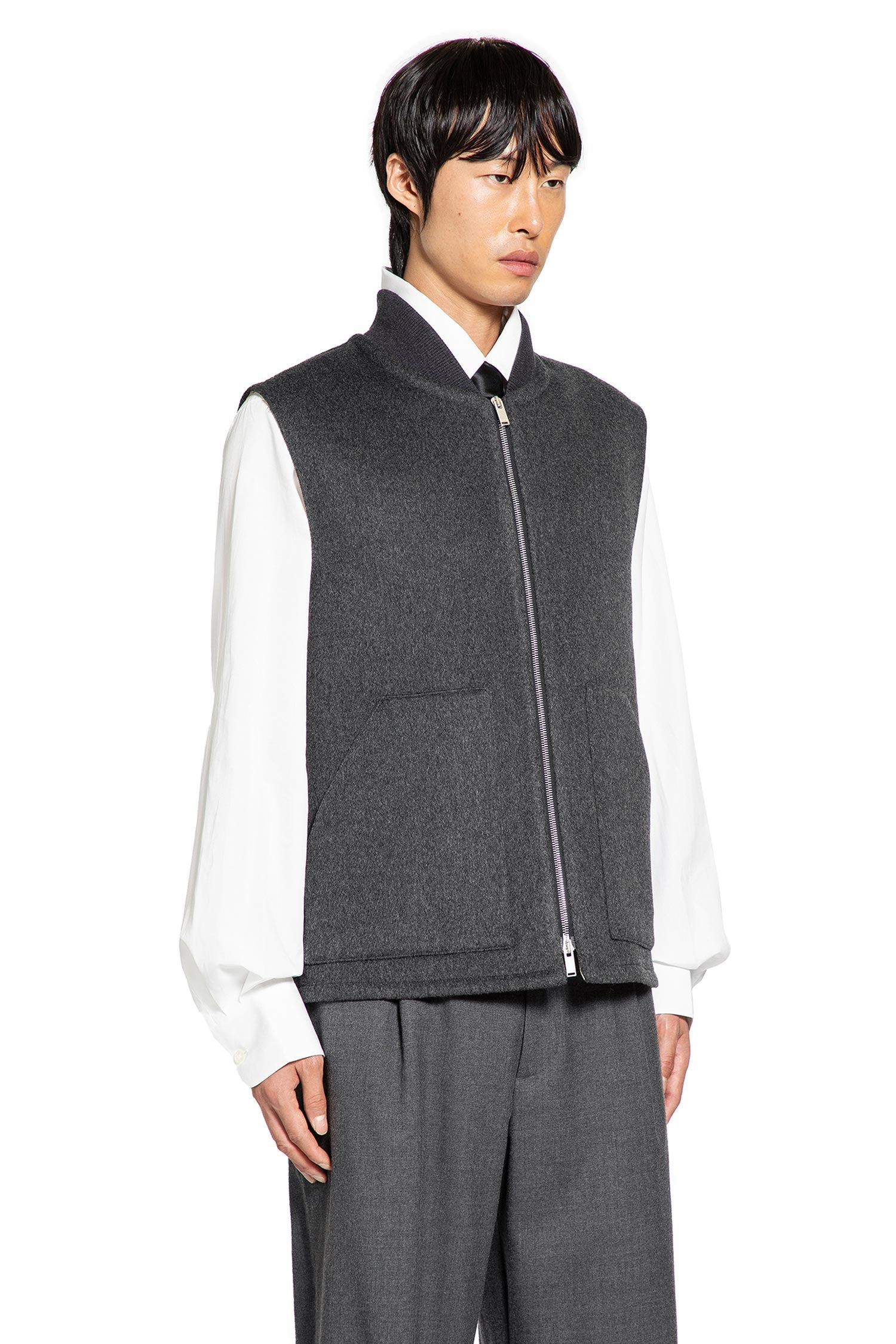 Wool Felt Bomber Vest - 2