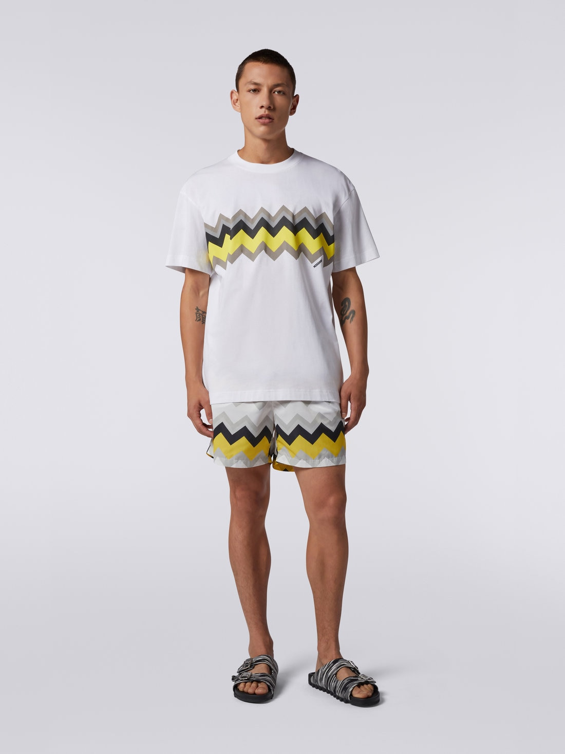 Zigzag cotton jersey crew-neck T-shirt - 2