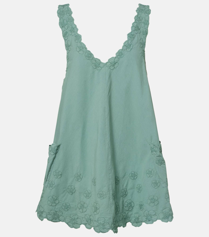 Embroidered cotton poplin minidress 1
