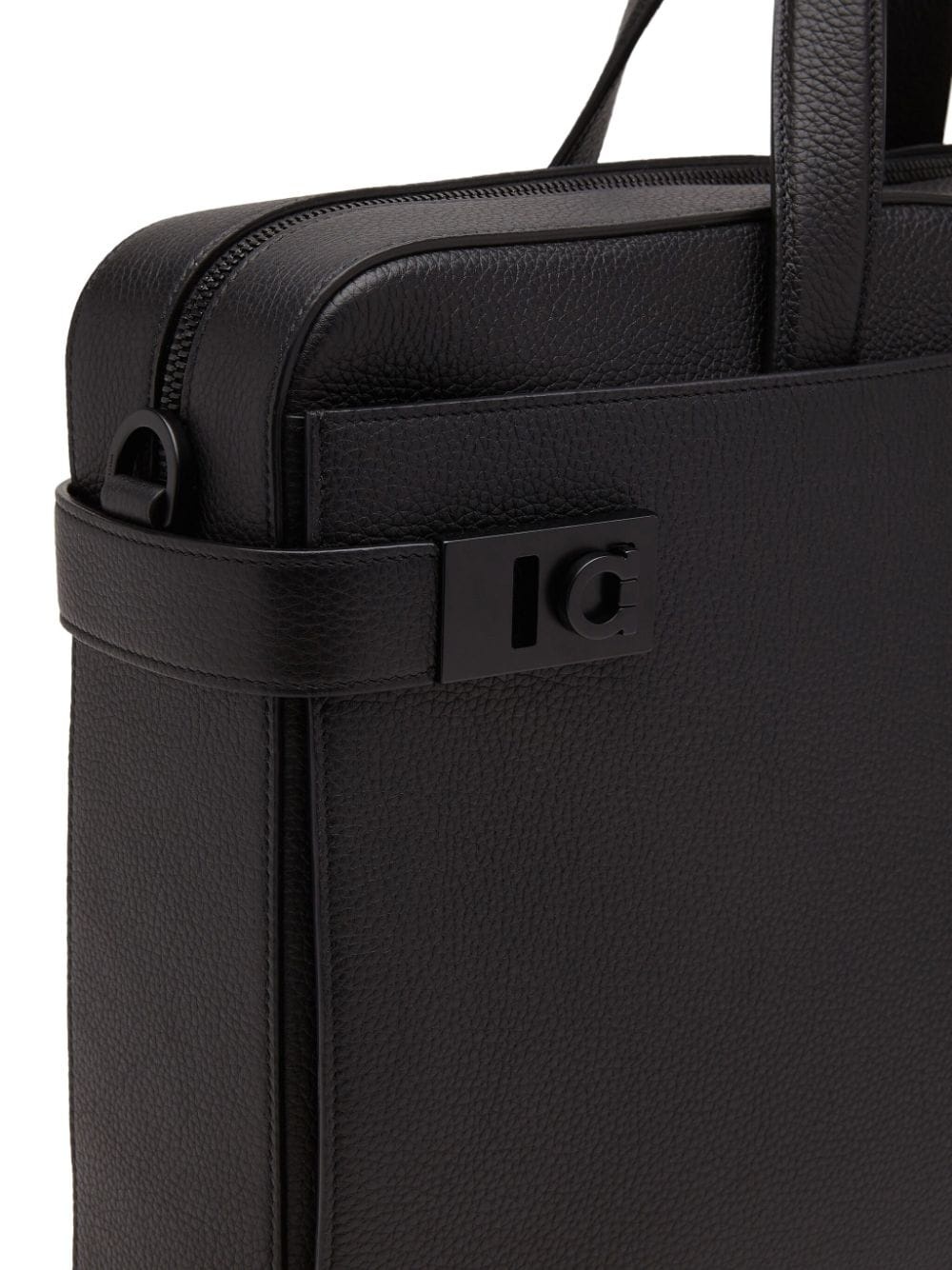 Gancini-buckle leather laptop bag - 3