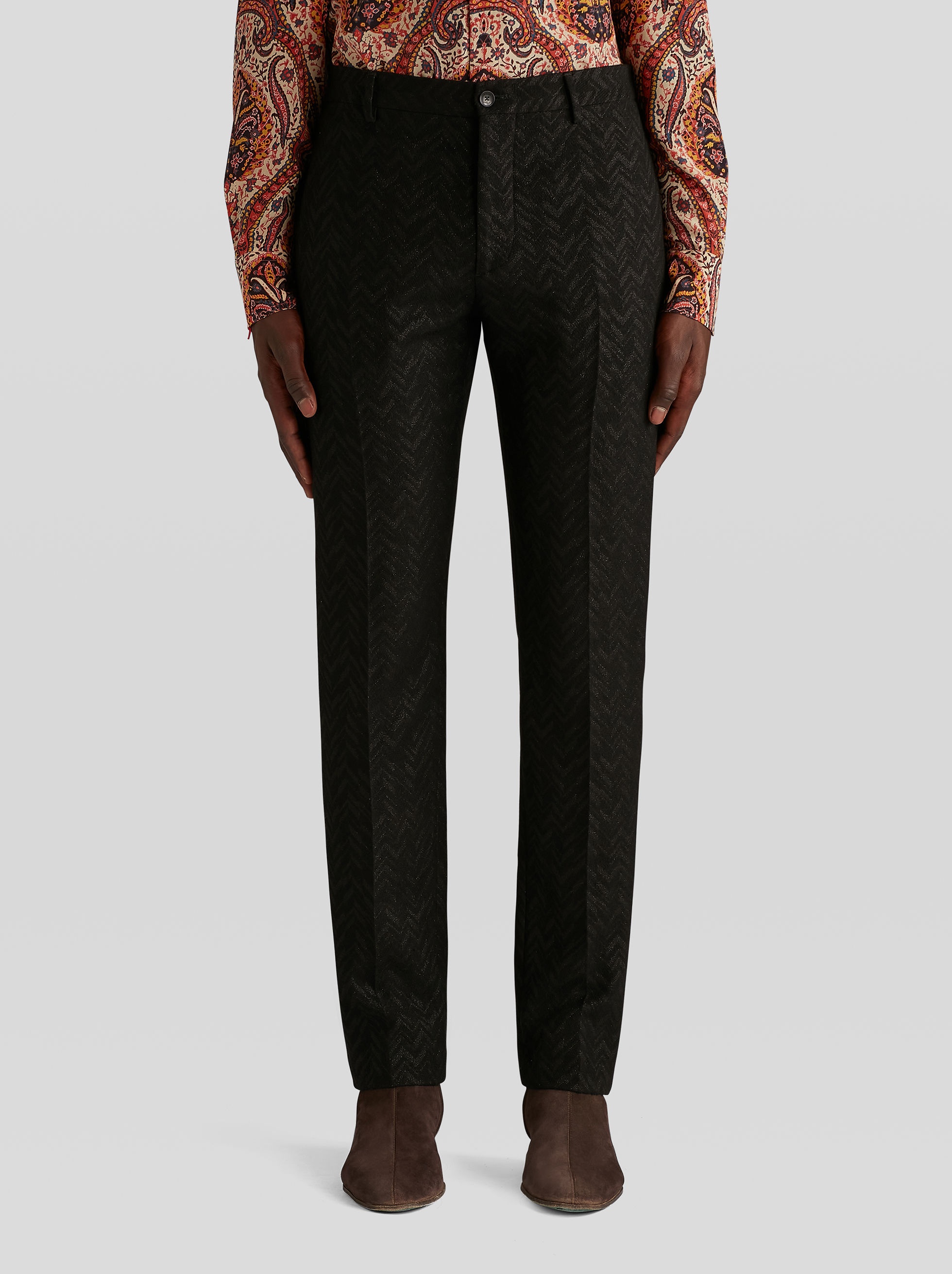 TWILL PATTERN TAILORED TROUSERS - 2
