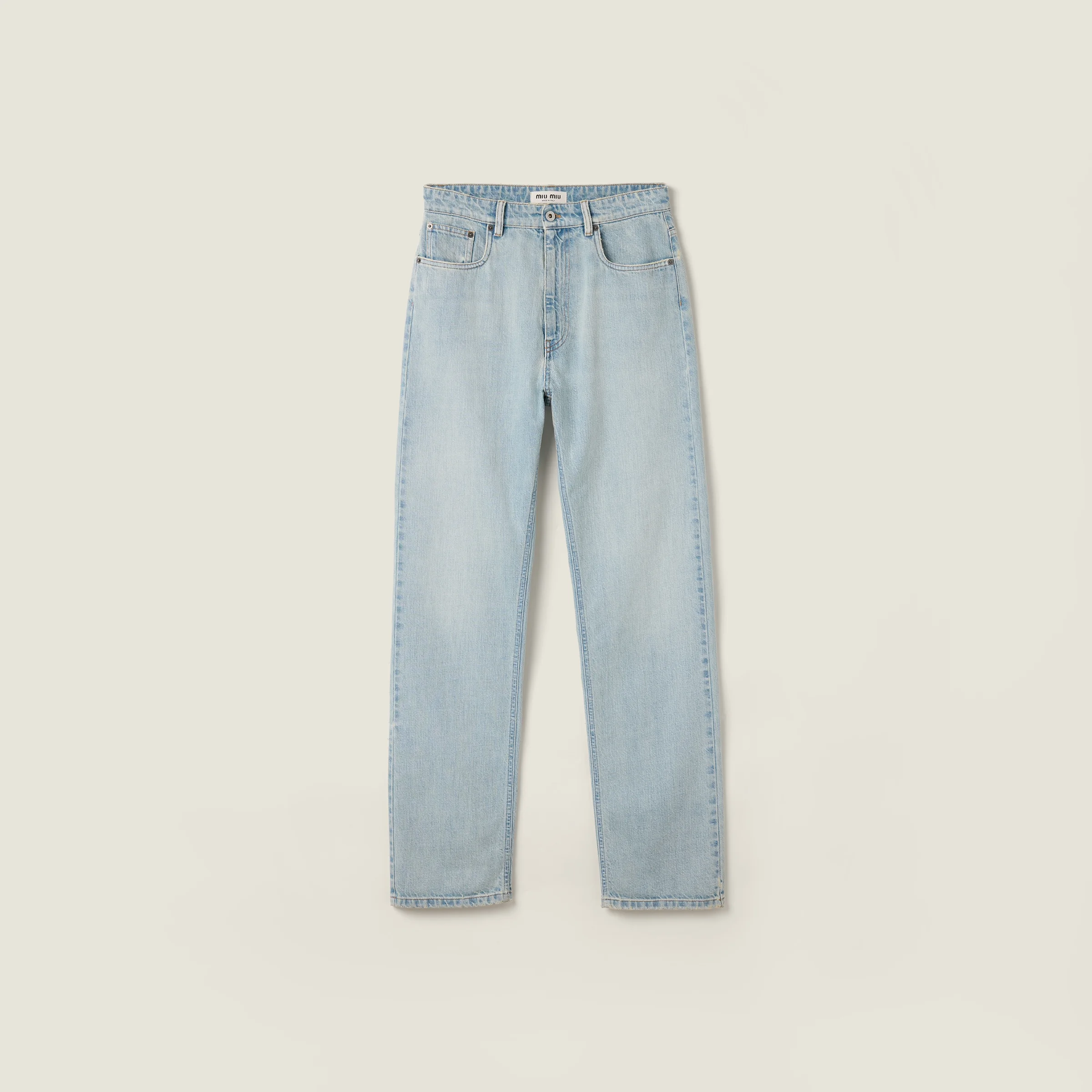 Five-pocket washed denim jeans - 1