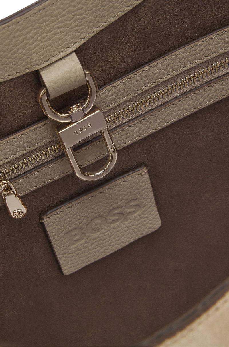 LEATHER-TRIM TOTE BAG IN SUEDE 6