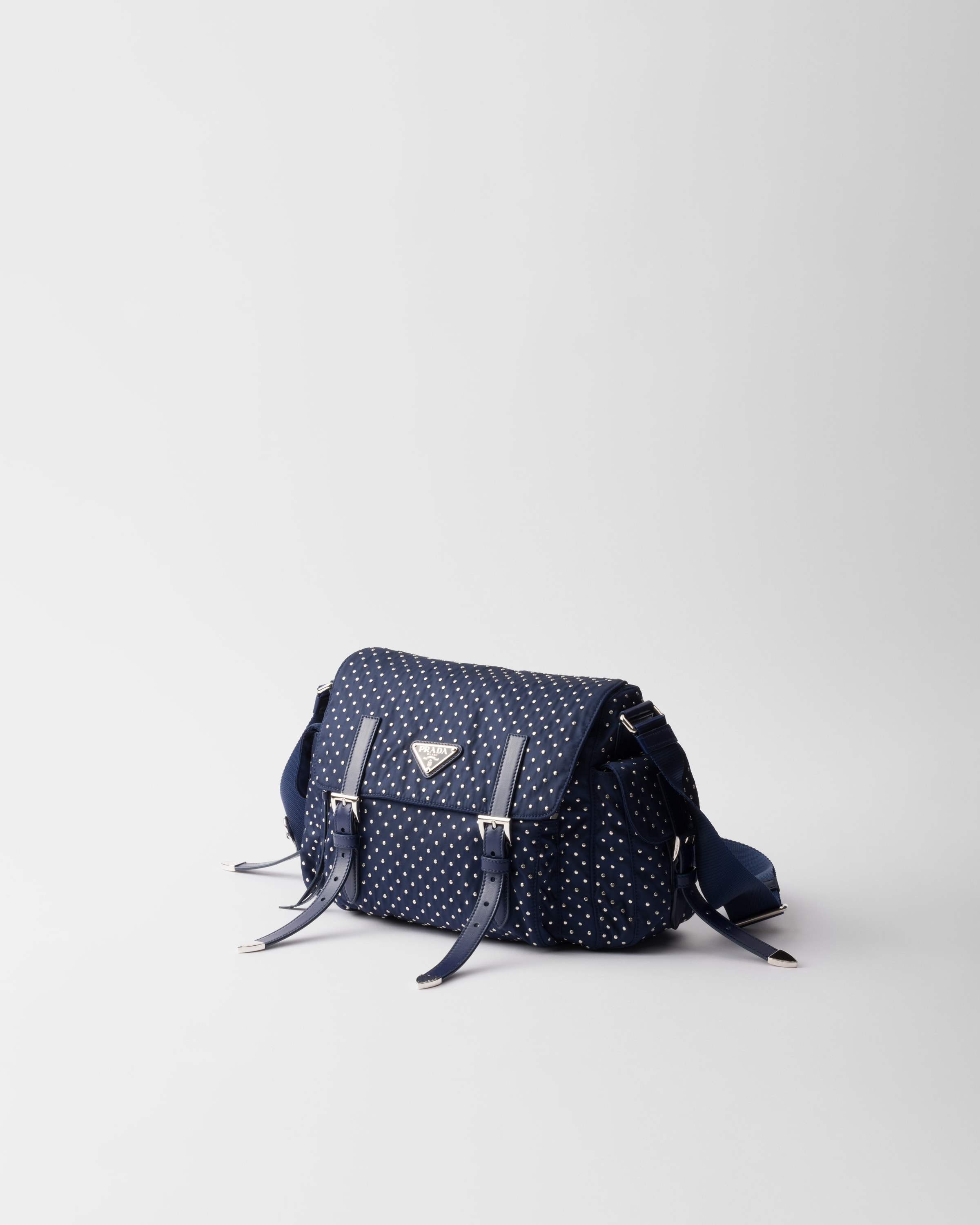 Re-Nylon shoulder bag with studs - 2