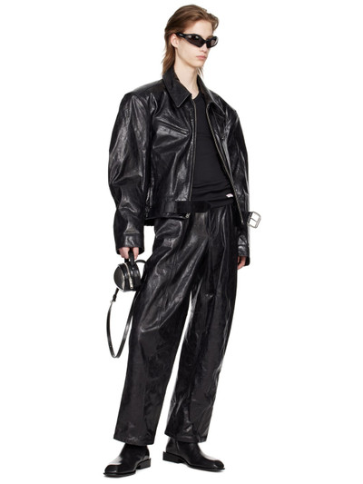 Alexander Wang Black Belted Leather Jacket outlook