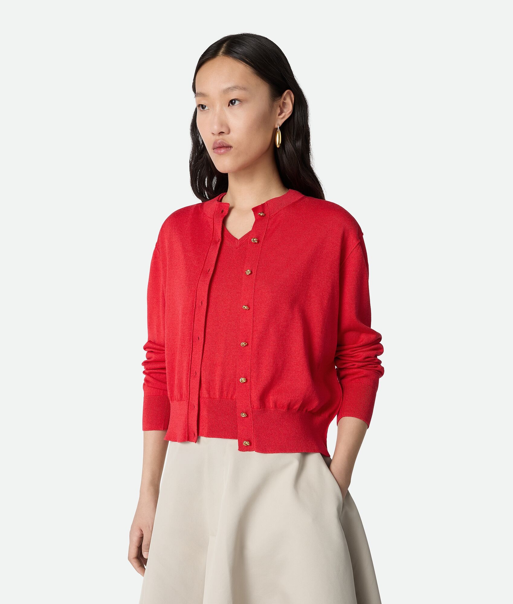 Cotton And Viscose Twinset - 5