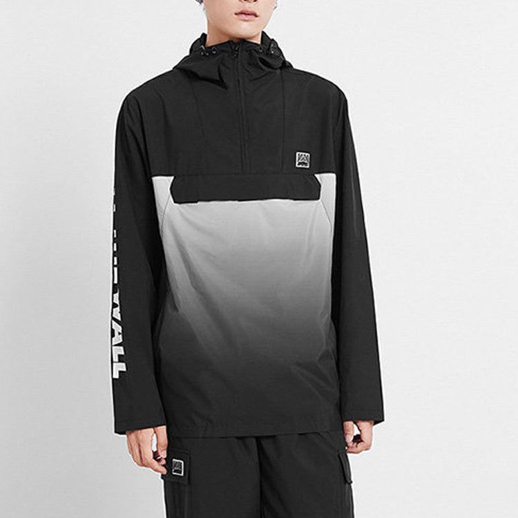 Men's Vans Splicing Athleisure Casual Sports Hooded Jacket Black VN0A49JZBLK - 4