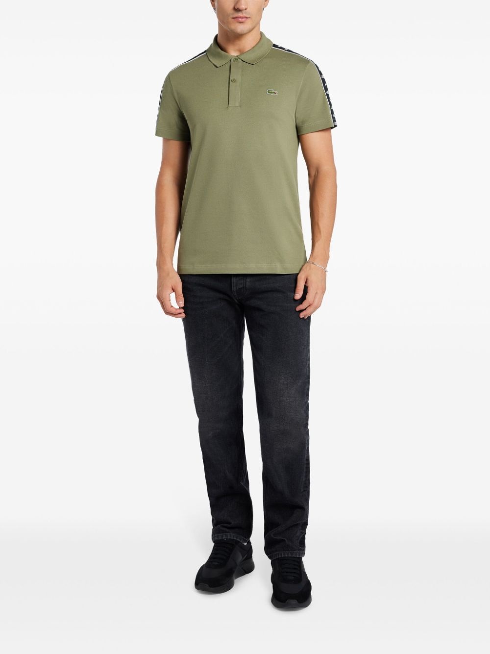 logo-patch polo shirt - 2