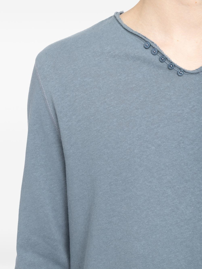 buttoned V-neck T-shirt 6