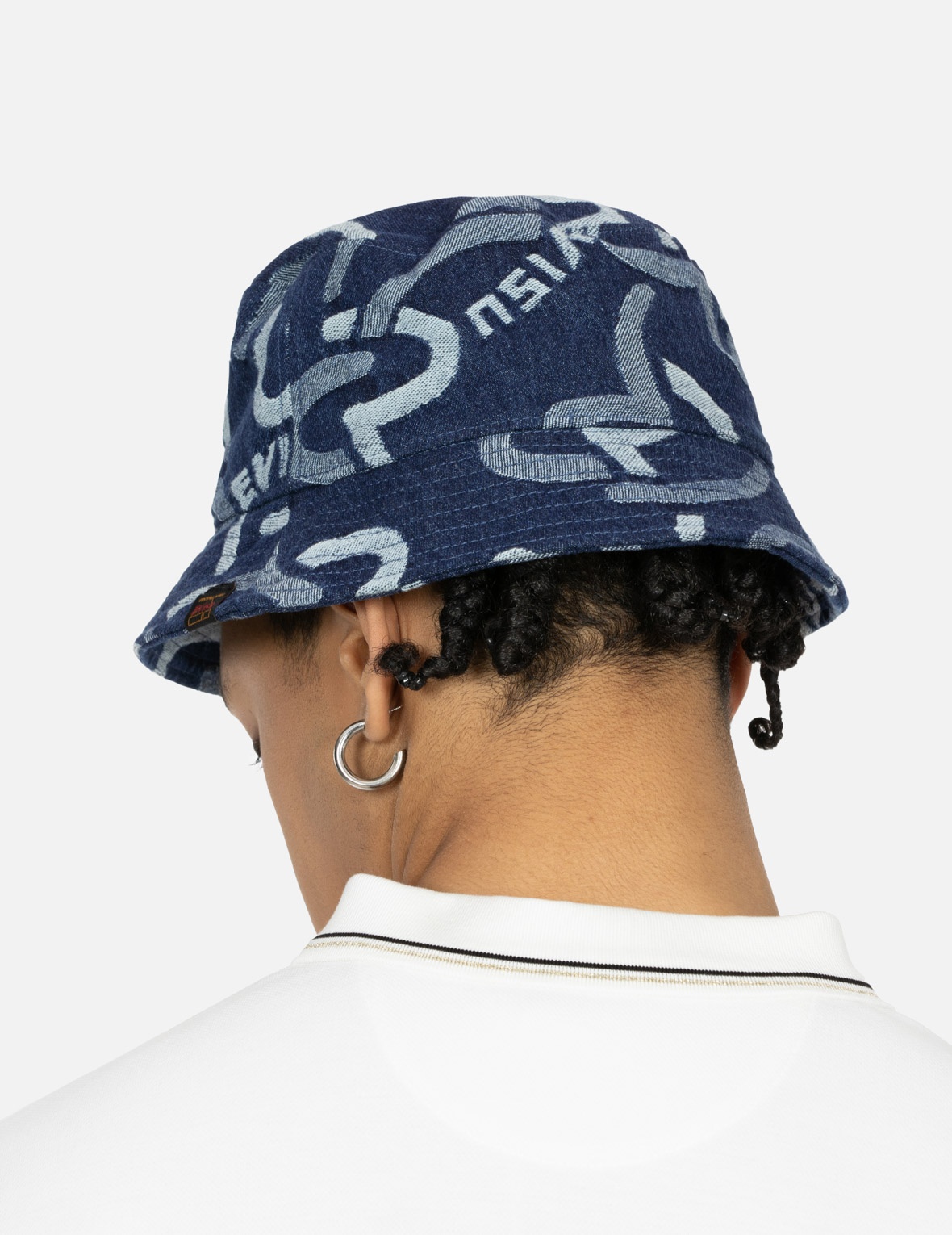 ALLOVER SEAGULL JACQUARD DENIM BUCKET HAT - 5