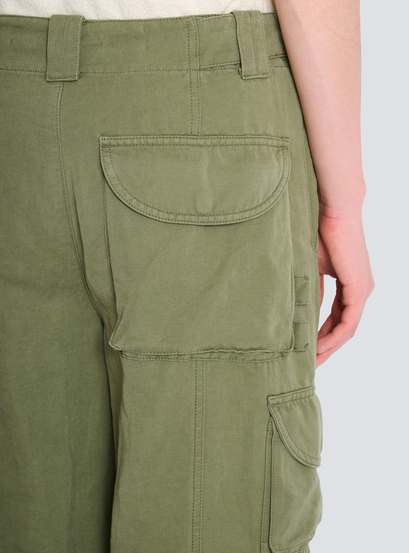 Balmain Stamp cargo pants in cotton and linen 6