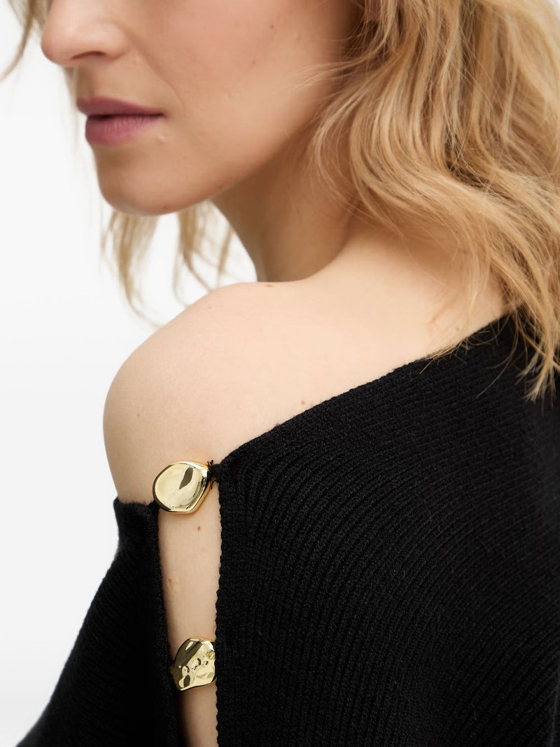 off-the-shoulder button-detail sweater 5