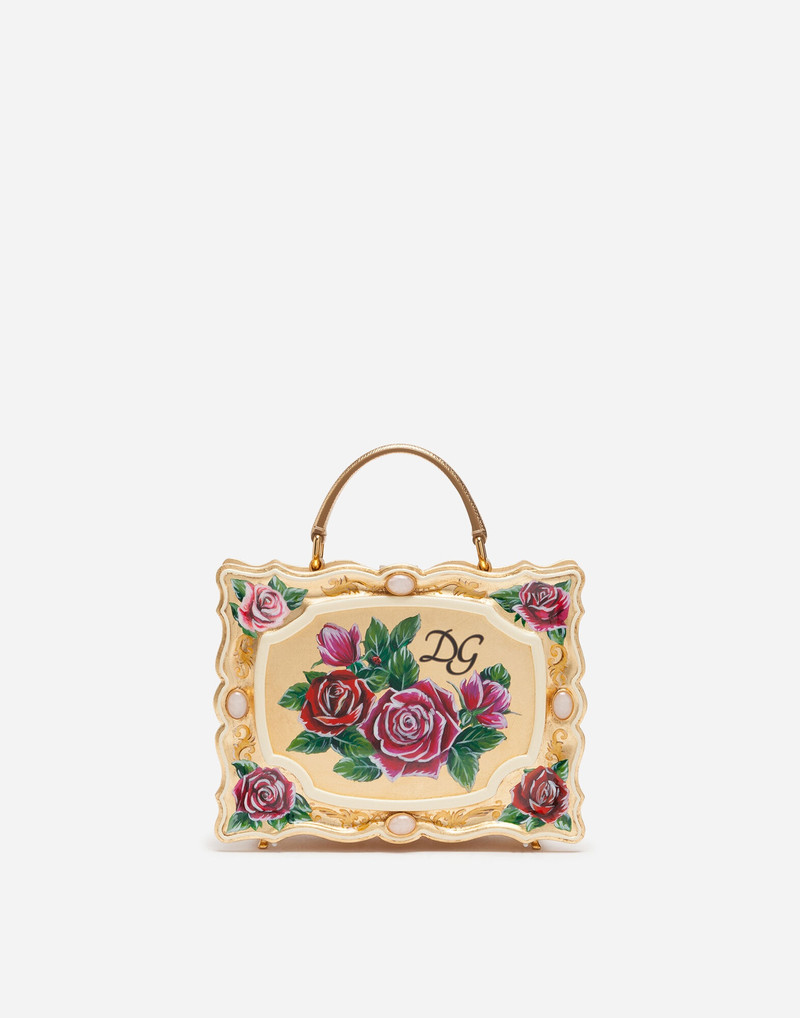 Dolce Box bag in golden hand-painted wood 3
