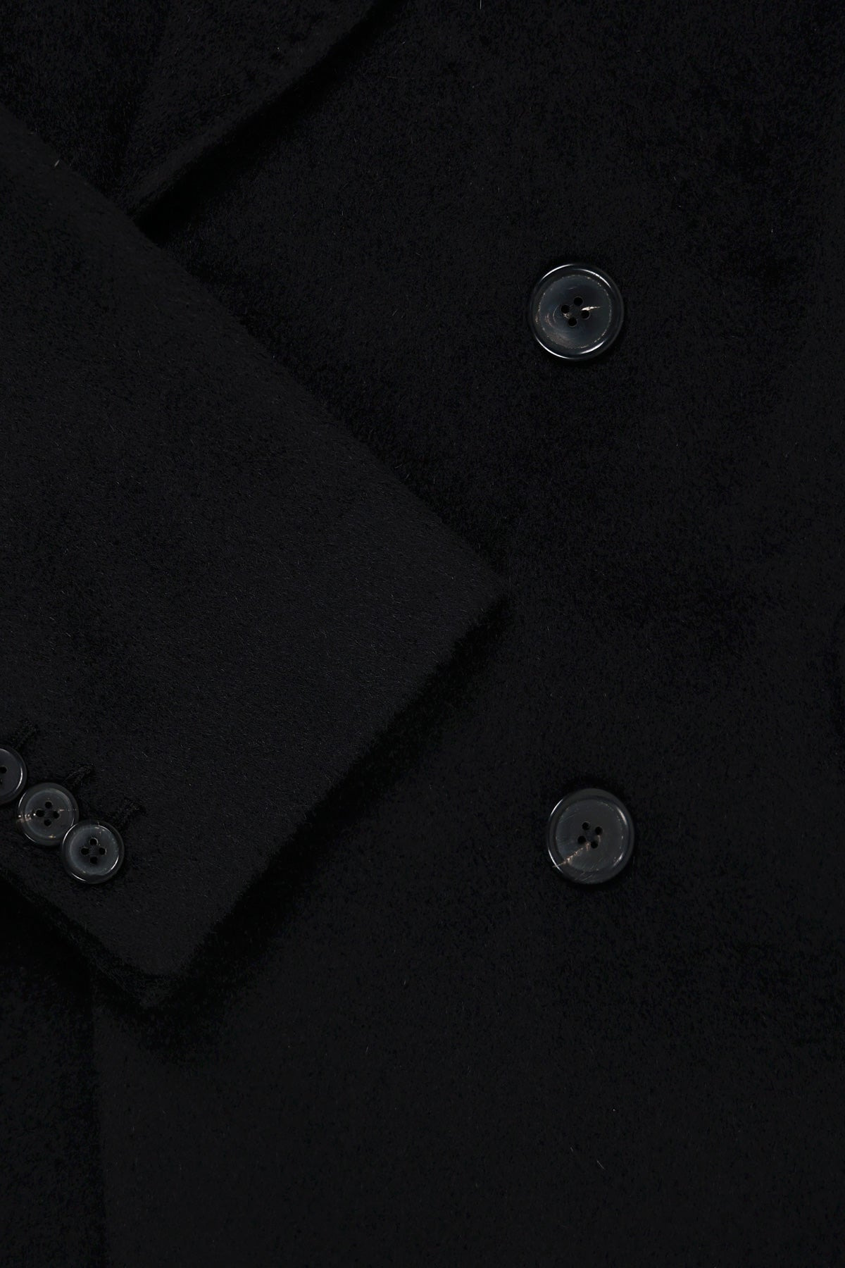 Whale Coat - Black Hairy Wool - 3
