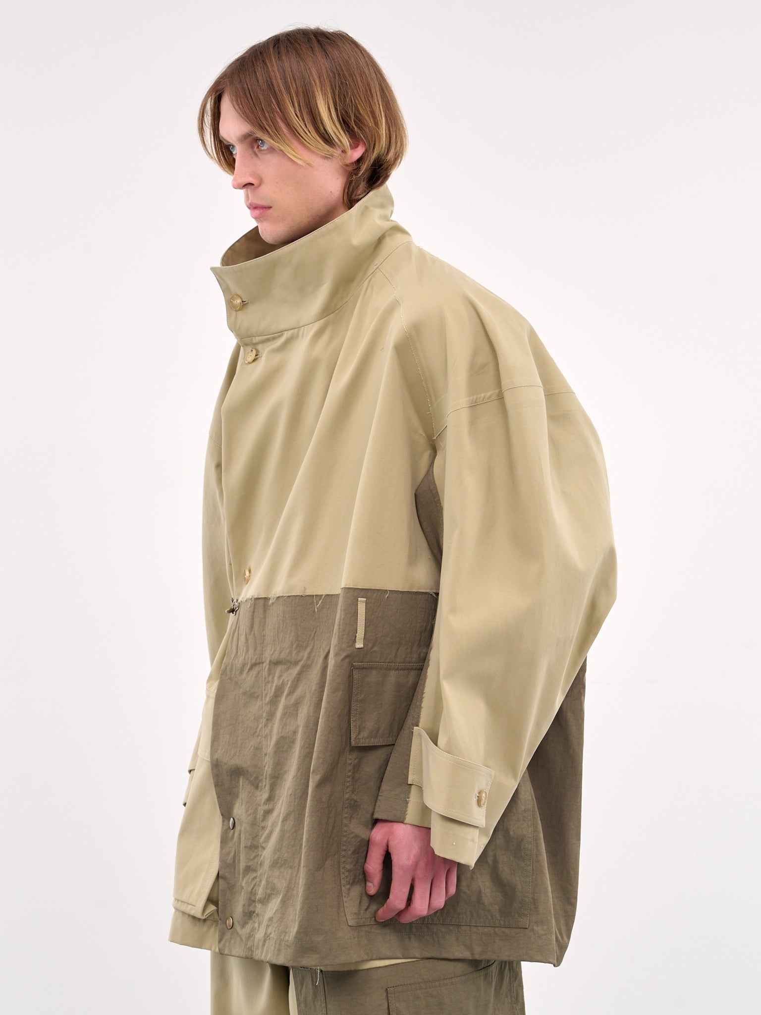 Mixed-Material Coat - 3