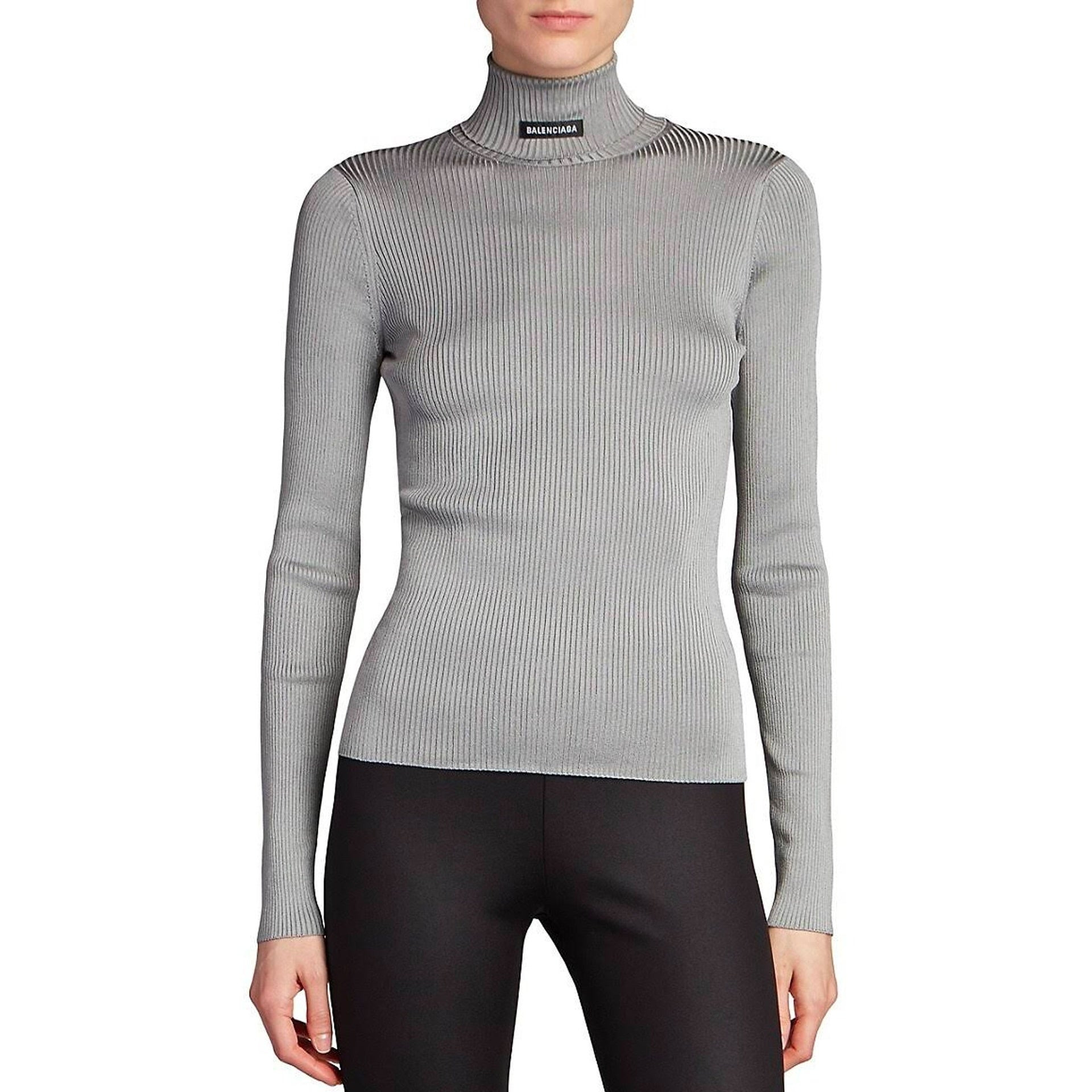Balenciaga Ribbed Turtleneck Sweater Women - 2