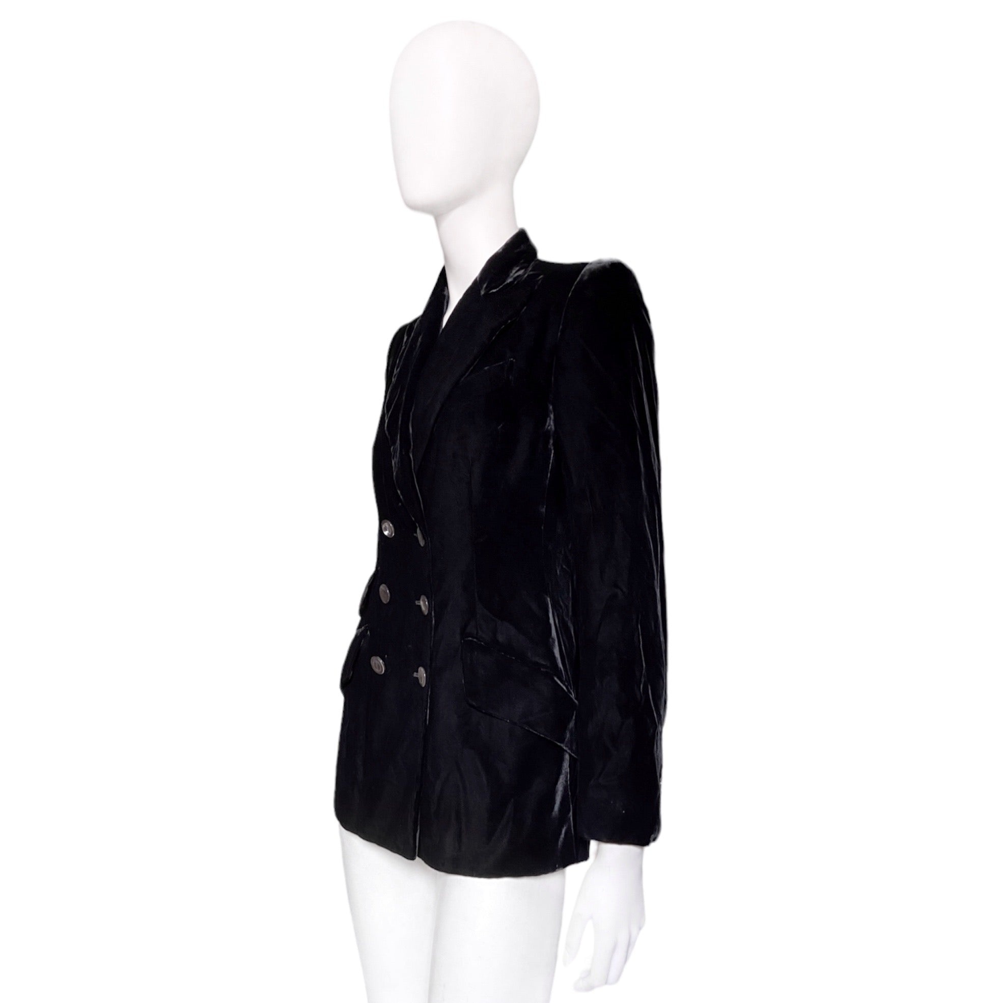 Gucci Fall 1995 Runway Velvet Double-Breasted Blazer 40 - 4