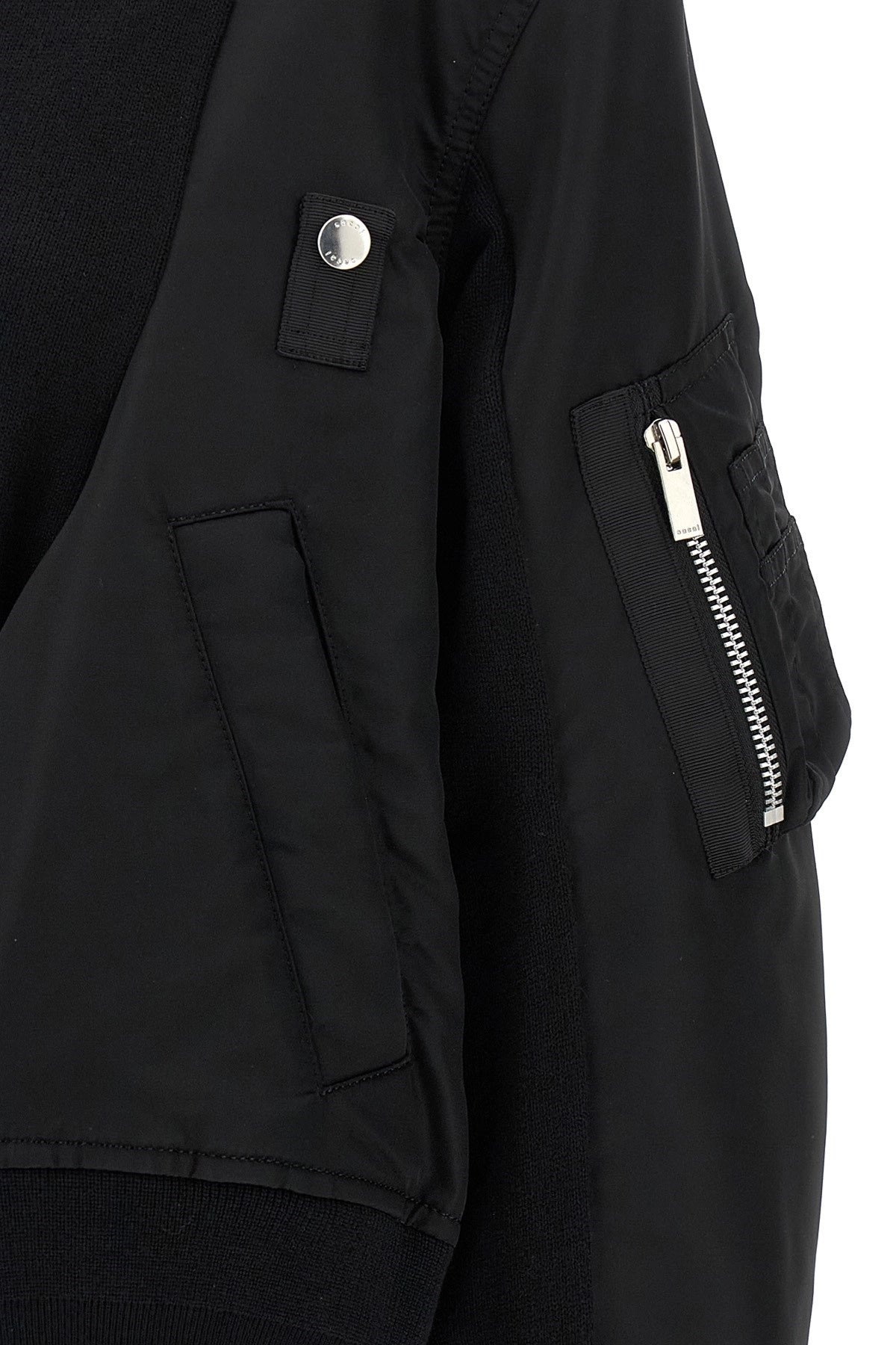 Sacai Women Nylon Insert Cardigan - 4