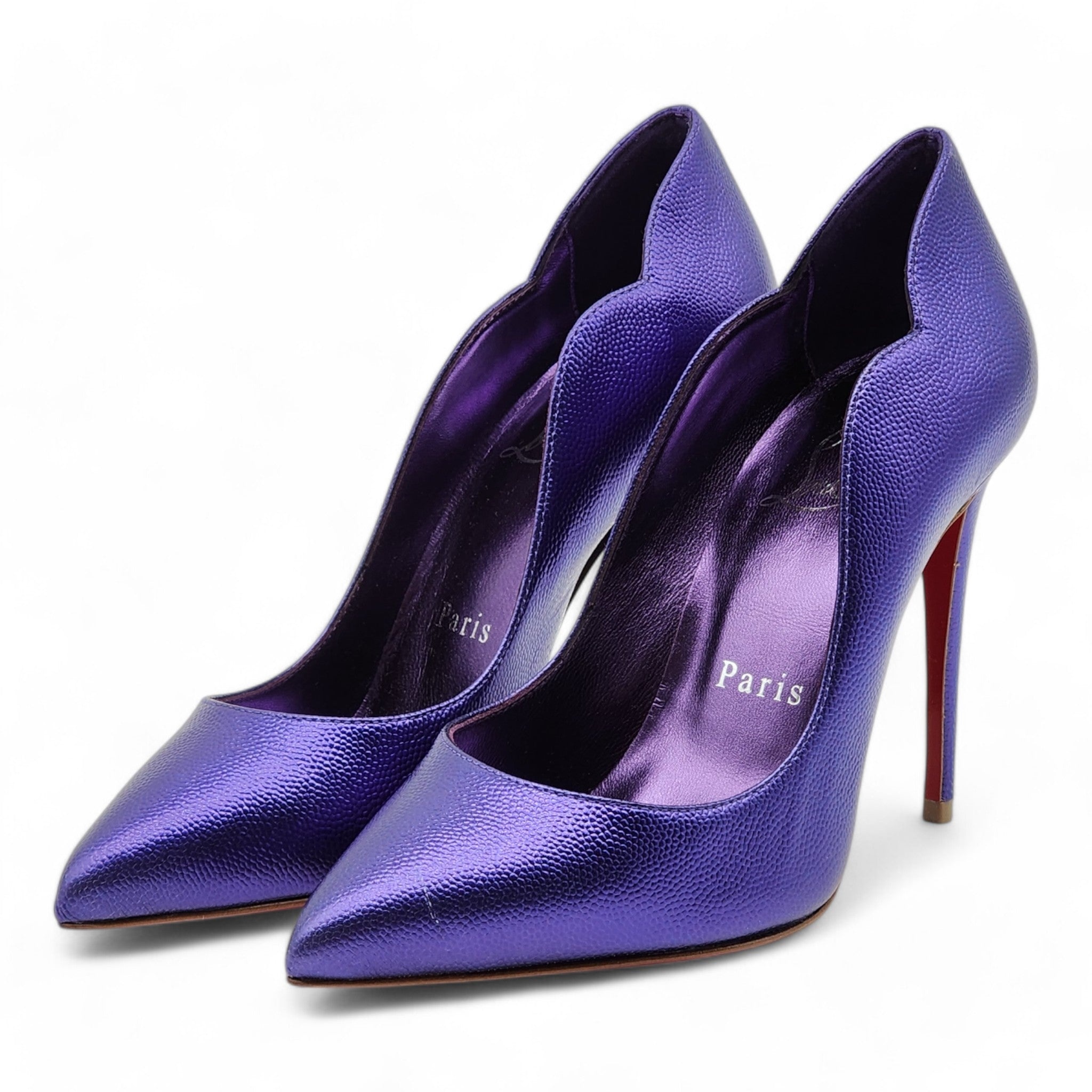 Christian Louboutin Hot Chick Pumps 100mm - Leather - Purple 34 - 1