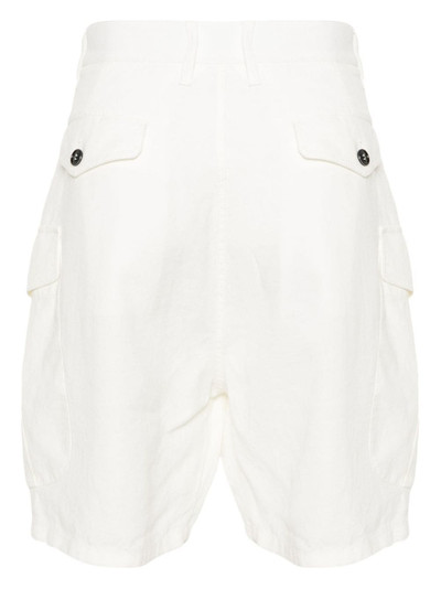 GIORGIO ARMANI high-waist linen cargo shorts outlook