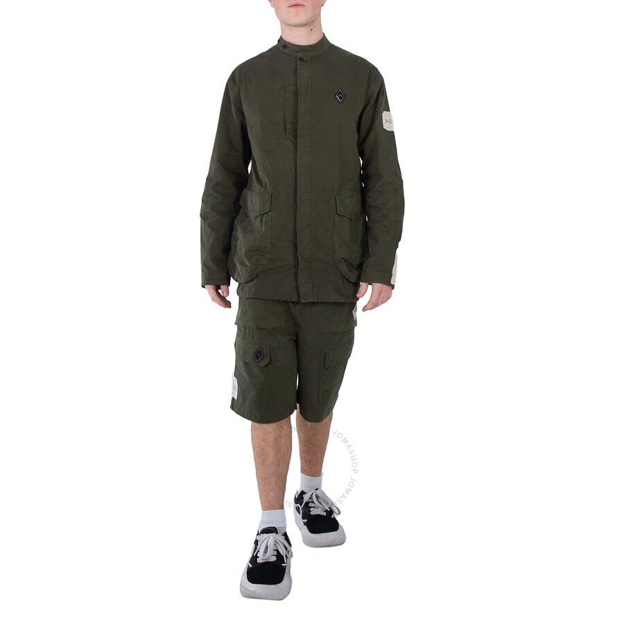A Cold Wall Ando Cotton Cargo Shorts In Dark Olive - 3